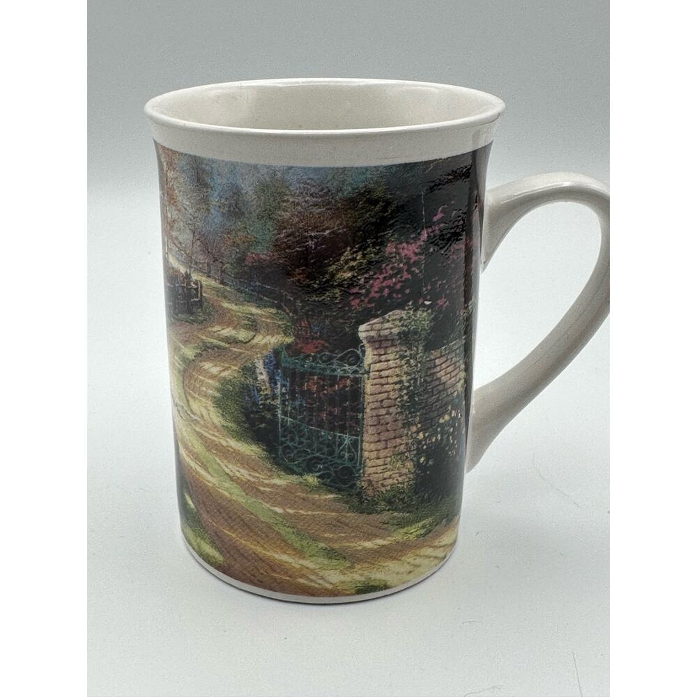 Vintage Designpac Spring Gate Thomas Kinkade Art Scene Mug coffee tea cup 1996